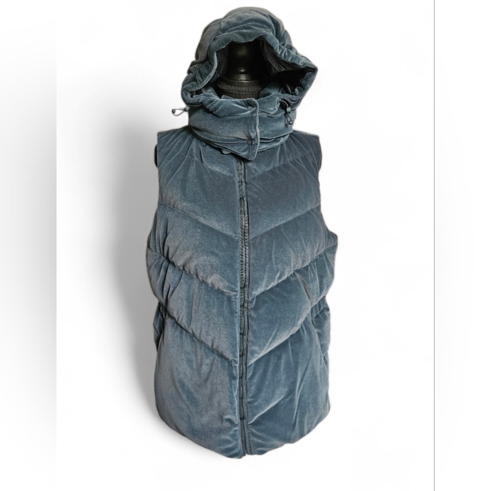 Athleta Lofty Velvet Down Vest Puffer Goose Down Medium